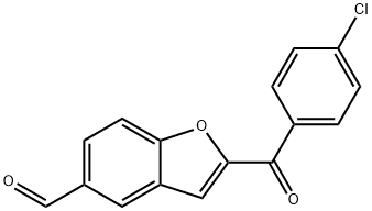 2-(4-CHLOROBENZOYL)-1-BENZOFURAN-5-CARBALDEHYDE 结构式