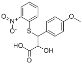 2-HYDROXY-3-(4-METHOXY-PHENYL)-3-(2-NITRO-PHENYLSULFANYL)-PROPIONIC ACID 结构式