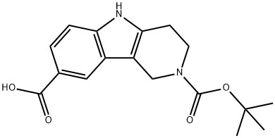 1,3,4,5-TETRAHYDRO-PYRIDO[4,3-B]INDOLE-2,8-DICARBOXYLIC ACID 2-TERT-BUTYL ESTER 结构式