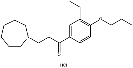 1-Propanone, 1-(3-ethyl-4-propoxyphenyl)-3-(hexahydro-1H-azepin-1-yl)- , hydrochloride (9CI) 结构式