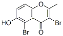 3,5-Dibromo-6-hydroxy-2-methylchromone 结构式