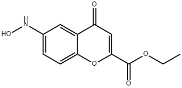 6-Hydroxyamino-4-oxo-4H-1-benzopyran-2-carboxylic acid ethyl ester 结构式