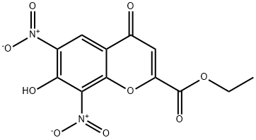 7-Hydroxy-6,8-dinitro-4-oxo-4H-1-benzopyran-2-carboxylic acid ethyl ester 结构式