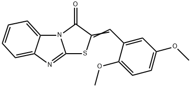 2-(2,5-dimethoxybenzylidene)[1,3]thiazolo[3,2-a]benzimidazol-3(2H)-one 结构式