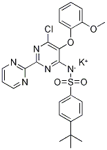 N-[6-氯-5-(2-甲氧基苯氧基)[2,2'-联嘧啶]-4-基]-4-叔丁基苯磺酰胺钾盐 结构式