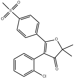 4-(2-chlorophenyl)-2,2-dimethyl-5-(4-(methylsulfonyl)phenyl)furan-3(2H)-one 结构式