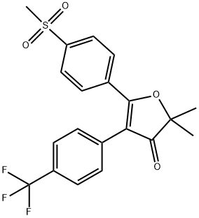 2,2-dimethyl-5-(4-(methylsulfonyl)phenyl)-4-(4-(trifluoromethyl)phenyl)furan-3(2H)-one 结构式