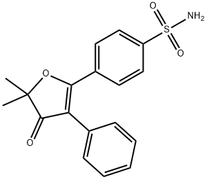 4-(5,5-dimethyl-4-oxo-3-phenyl-4,5-dihydrofuran-2-yl)benzenesulfonamide 结构式