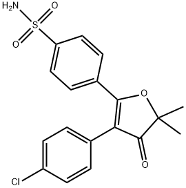 4-(3-(4-chlorophenyl)-5,5-dimethyl-4-oxo-4,5-dihydrofuran-2-yl)benzenesulfonamide 结构式