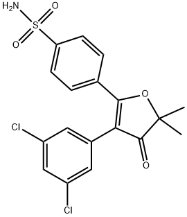 4-(3-(3,5-dichlorophenyl)-5,5-dimethyl-4-oxo-4,5-dihydrofuran-2-yl)benzenesulfonamide 结构式