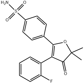 4-(3-(2-fluorophenyl)-5,5-dimethyl-4-oxo-4,5-dihydrofuran-2-yl)benzenesulfonamide 结构式