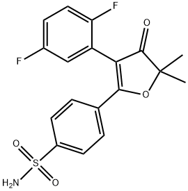4-(3-(2,5-二氟苯基)-5,5-二甲基-4-氧代-4,5-二氢呋喃-2-基)苯磺酰胺 结构式