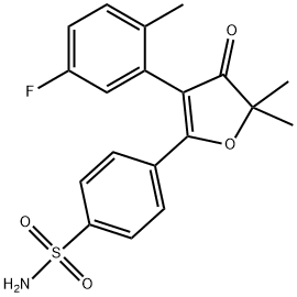 4-(3-(5-fluoro-2-methylphenyl)-5,5-dimethyl-4-oxo-4,5-dihydrofuran-2-yl)benzenesulfonamide 结构式