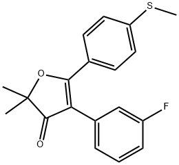 4-(3-氟苯基)-2,2-二甲基-5-(4-(甲硫基)苯基)呋喃-3(2H)-酮 结构式