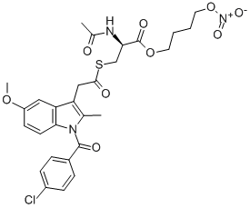 N-ACETYL-D-CYSTEINE-1-(4-CHLOROBENZOYL)-5-METHOXY-2-METHYL-1H-INDOLE-3-ACETIC ACID, 4-(NITROOXY)BUTYL ESTER 结构式