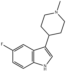 5-氟-3-(1-甲基-4-哌啶基)吲哚 结构式