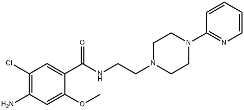 Benzamide, 4-amino-5-chloro-2-methoxy-N-(2-(4-(2-pyridinyl)-1-piperazi nyl)ethyl)- 结构式