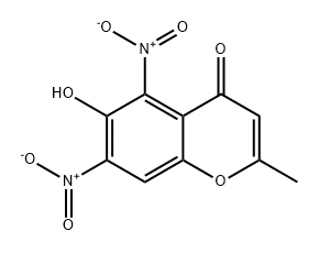 6-Hydroxy-2-methyl-5,7-dinitro-4H-1-benzopyran-4-one 结构式