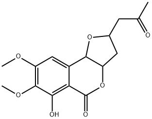 2,3,3a,9b-Tetrahydro-6-hydroxy-7,8-dimethoxy-2-(2-oxopropyl)-5H-furo[3,2-c][2]benzopyran-5-one 结构式