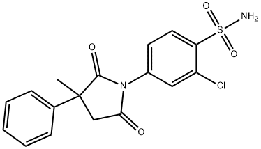 2-chloro-4-(3-methyl-2,5-dioxo-3-phenyl-pyrrolidin-1-yl)benzenesulfona mide 结构式