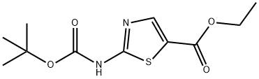 2-(叔丁氧酰氨基)噻唑-5-甲酸乙酯 结构式