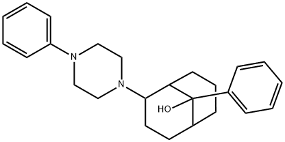 9-Phenyl-2-(4-phenyl-1-piperazinyl)bicyclo[3.3.1]nonan-9-ol 结构式