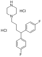 1-(4,4-Bis(p-fluorophenyl)butyl)piperazine dihydrochloride 结构式