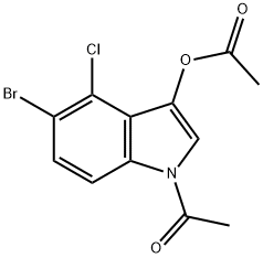 1-乙酰基-5-溴-4-氯吲哚-3-乙酸酯 结构式