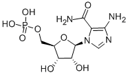 5-氨基咪唑-4-甲酰胺-1-Β-D-呋喃核糖苷5-一磷酸盐 结构式