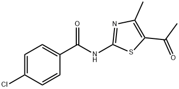 4-氯-N-(5-乙酰-4-甲基-1,3-噻唑-2-基)苯甲酰胺 结构式