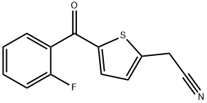 2-[5-(2-氟苯甲酰基)-2-噻吩基]乙腈 结构式