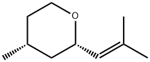 (2S-顺)-四氢化-4-甲基-2-(2-甲基-1-丙烯基)-2H-吡喃 结构式
