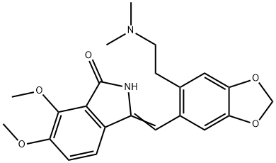 3-[[6-[2-(Dimethylamino)ethyl]-1,3-benzodioxol-5-yl]methylene]-2,3-dihydro-6,7-dimethoxy-1H-isoindol-1-one 结构式