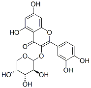 3-(arabinosyloxy)-2-(3,4-dihydroxyphenyl)-5,7-dihydroxy-4H-1-benzopyran-4-one 结构式