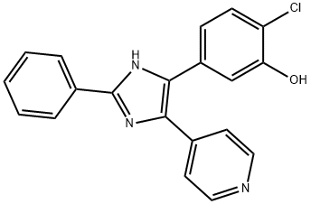 4-(4-氯-3-羟基苯基)-2-苯基-5-(吡啶-4-基)-1H-咪唑 结构式