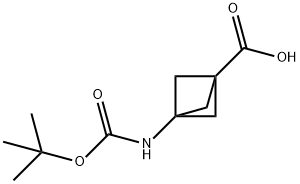 3-((叔丁氧基羰基)氨基)双环[1.1.1]戊烷-1-羧酸 结构式