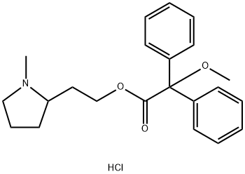 2,2-Diphenyl-2-methoxyacetic acid 2-(1-methyl-2-pyrrolidinyl)ethyl est er hydrochloride 结构式