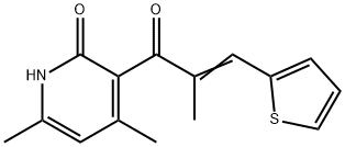 4,6-dimethyl-3-[2-methyl-3-(2-thienyl)acryloyl]-2(1H)-pyridinone 结构式