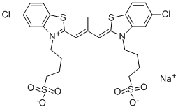 5-CHLORO-2-[(5-CHLORO-3-(4-SULFOBUTYL)-2(3H)-BENZOTHIAZOLYLIDENE)-2- METHYL- 1-PROPENYL]-3-(4-SULFOBUTYL)- BENZOTHIAZOLIUM HYDROXIDE, INNER SALT, SODIUM SALT 结构式