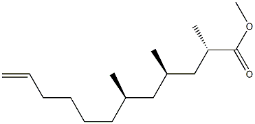 [2S,4R,6R,(+)]-2,4,6-Trimethyl-11-dodecenoic acid methyl ester 结构式