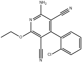 2-amino-3,5-dicyano-4-(2-chlorophenol)-6-ethoxypyridine 结构式