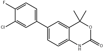 6-(3-CHLORO-4-FLUOROPHENYL)-4,4-DIMETHYL-1H-BENZO[D][1,3]OXAZIN-2(4H)-ONE 结构式