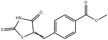 4-[(E)-(4-氧代-2-硫代-四氢噻唑-5-基亚甲基)甲基]苯甲酸甲酯 结构式