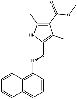 1H-Pyrrole-3-carboxylicacid,2,4-dimethyl-5-[(1-naphthalenylimino)methyl]-,methylester(9CI) 结构式