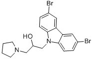 1-(3,6-DIBROMO-CARBAZOL-9-YL)-3-PYRROLIDIN-1-YL-PROPAN-2-OL 结构式