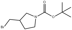 3-(溴甲基)吡咯烷-1-甲酸叔丁酯 结构式