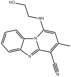 1-((2-羟乙基)氨基)-3-甲基苯并[4,5]咪唑并[1,2-A]吡啶-4-甲腈 结构式