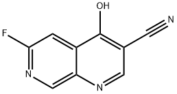 6-氟-4-羟基-1,7-萘啶-3-腈 结构式