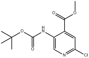 2-氯-5-叔丁氧羰基氨基-4-吡啶甲酸甲酯 结构式