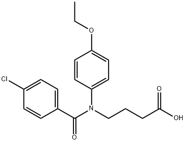 4-[p-Chlorobenzoyl(p-ethoxyphenyl)amino]butyric acid 结构式